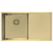 Mondella Light Gold Single Bowl Sink With Drainer Inset / Undermount