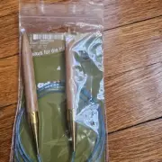 Addi Skacel Olive Wood Size 17, 47". Circular Knitting Needles