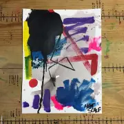 Matt Scalf 9x12 Colorful Abstract Contemporary Graffiti Modern Home Decor Signed