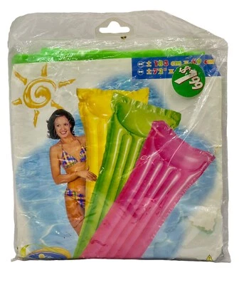 The Wet Set Intex Vintage Pool Float Green Inflatable Pillowed Mat 72”x27” 2004