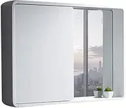 Wardrobes Mirror Cabinet Sliding Door Locker Household Wooden Mirror Cabinet Wall-Mounted Makeup Cabinet (White 70 * 14 * 65cm)