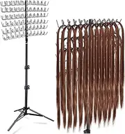 IDM-UTSL Braiding Hair Rack, 144 Pegs, Three Heights Adjustable Braiding Rack Stand for Hair, Large Tripod Stand, Not Shake