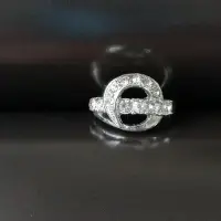 在飛比找Yahoo!奇摩拍賣優惠-【開運如意閣】J57風信子石戒指-亮如鑽的白鋯石~造型鍍K戒