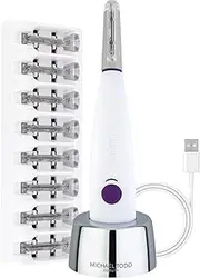 Michael Todd Beauty Sonicsmooth Sonic Dermaplaning Device for Exfoliation & Peach Fuzz Removal with 8 Weeks of Treatment Tips