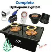 DWC Hydroponics 2 Mesh Pots Watering System With Irrigation Air Water Pump Timer