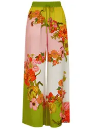 Alemais Silas Floral-print Linen Trousers - Multicoloured - 12 (UK12 / M) 12 (UK12 / M)