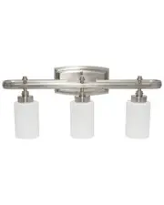 Lalia Home Essentix Contemporary 3-Light Wall Mounted Fixture with Rectangle Backplate