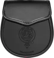 MacKenzie Leather Day Sporran Scottish Clan Crest