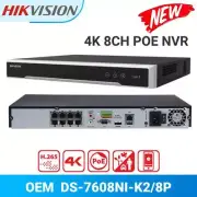 Hikvision 8CH NVR DS-7608NI-K2/8P 8-Channel 4K 8PoE NVR Security H.265 2SATA