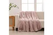 Dreamaker Coral Fleece Heated Throw Blanket Blush Pink 180x200cm