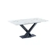 Kingsley White Marble Rectangular Corner Dining Table 1.3/1.5M/1.8M