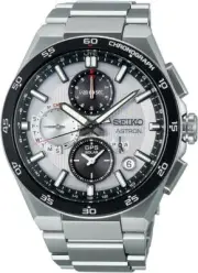 ASTRON Solar GPS SBXC153/SSH153 Satellite Radio Dual Time Chronograph Meta Strap