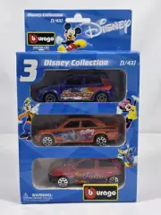 DISNEY BURAGO 1/43 SCALE DIECAST 3 CAR SET DONALD, SULLY, POOH