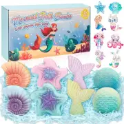 Mermaid Bath Bombs for Kids with Surprise Toys Inside, 8 Pcs Organic Natural ...