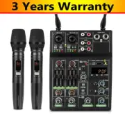 TZT R4-Pro Bluetooth Sound Card 4CH Mixer Mixing Console w/ Wireless Microphones