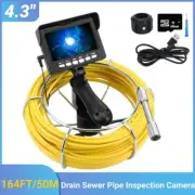 50m/164ft Sewer Camera HD Drain 4.3" LCD Monitor 1000 TVL Pipe Inspection Camera