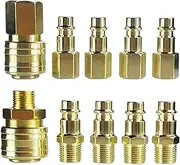Brass Coupler and Plug Kit 10pcs Female Quick Release Coupler with 1/4''BSP Female/Male Thread Male Fitting with 1/4 '' BSP Female/Male Thread 8mm Hose