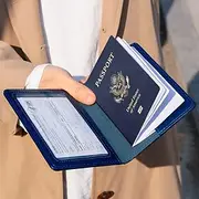 1Pc Passport Holder Travel Bag Passport And Vaccine Card Holder Combo Slim Travel Accessories Passport Wallet For Unisex Leather Passport Cover Protector With