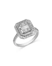 Bloomingdale's Fine Collection Diamond Halo Ring in 14K White Gold, 0.88 tcw