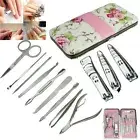 Nail Cuticle Clippers12Pcs Pedicure Manicure Set Cleaner Grooming Kit Case Tool