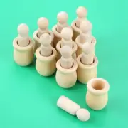 10Pcs People Nesting Unfinished Blank Wooden Peg Doll Kid Creative Painted Toy
