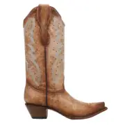 Circle G by Corral Ld Brown Embroidered Studded Snip Toe Cowboy Womens Brown Ca