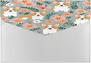 Poly Folders,Corgi Floral Flowers Spring Garden Print Folder,Plastic File Folders,Portfolio Folder,Plastic Envelopes with Snap Closure
