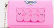 Betsey Johnson Kitsch Peeps Large Wallet On A Chain Pink NWT