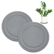 2-Pack Plant Coasters, 25cm Quick Dry Round Diatomaceous Mat[Dark Gray]