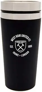 West Ham United FC Executive Crest Travel Mug (UK Size: One Size) (Black/Silver)