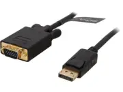 StarTech.com DP2VGAMM3B 3 ft. Black DisplayPort (20 pin) Latching to VGA (15