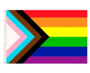 Deluxe Rainbow Progress Gay Pride Flag LGBTQ+ LGBTQIA Banner - 150x90cm