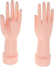 NOLITOY 2pcs Hand Shaped Jewelry Holder Countertop Ring Display Stand Delicate Hand Model for Rings and Trinkets Ideal for Store or Home Use Skin Tone Design
