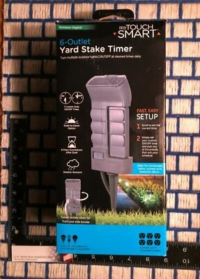 new Lighting Timer Outdoor dusk to dawn or programmable 6 outlet power box cord