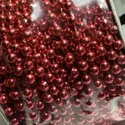4mm Faux Pearl Bead String 24yard Metallic Red Trim Spool Scrapbook Sew