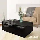 Modern 4 Drawers Coffee Table Storage Shelf High Gloss Wooden Furniture Black