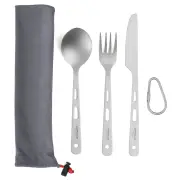 Astrolux® Ti-FS1 Titanium Flatware Set Titanium Flatware Knife Fork Spoon Set Lightweight Ti Camping Utility Cutlery Set