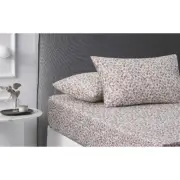 Lisa Washed Cotton Printed Fitted Ochre Sheet Set Single