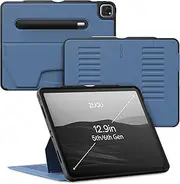 ZUGU iPad Pro 12.9 Case 2022/2021 6th & 5th Generation - Ultra Slim Protective Cover - Wireless Apple Pencil Charging - Convenient 10-Angle Magnetic Stand & Auto Sleep/Wake [ Slate Blue ]