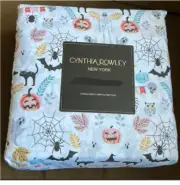Cynthia Rowley Queen Sheet Set 4pc Ghost Pumpkin Spider Halloween Web