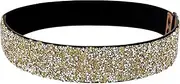 [Generic] Shiny Rhinestone Elastic Waist Belt for Women Bling Crystal Belt Wide Waistband for Dresses