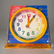 Spartus Crayola Crayon Learning Quartz Wall Clock Vintage 1986