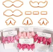 Puocaon Bow Polymer Clay Cutters - 9 Pcs Clay Cutters for Polymer Clay Jewelry Bowties Shape, Cute Conquette Aesthetic Clay Earring Cutter, Bowtie Polymer Clay Earring Cutter