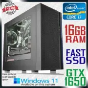 Gaming PC Intel Core i7 Quad-Core nVidia GTX 1650 Computer 16GB RAM SSD Desktop