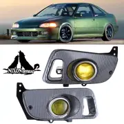 Yellow Fog Lights For 1992-1995 Honda Civic 2/3 Door Front Bumper Lamps Switch (for: Honda)