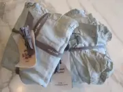 West Elm Linen ruffle Melange King duvet 1 euro sham Washed Gemstone silver mist