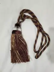 Designer Drapery Tassel Tieback ~ Gold & Eggplant ~ Extra Large ~ Crystal