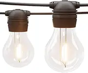 Solar Festoon Lights Outdoor 41M Warm Fairy String Light, Christmas Decoration Garden Party Wedding Yard Decor Lighting Strip Bulb, 40 LED Bulbs Power Water Resistant