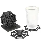 1/6pcs Halloween Coaster Halloween Table Decor Spider Web Coasters Placemats CH