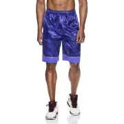 AND1 Men's XL Basketball Gym Court Workout Shorts Spectrum Blue (Purple / Gold)